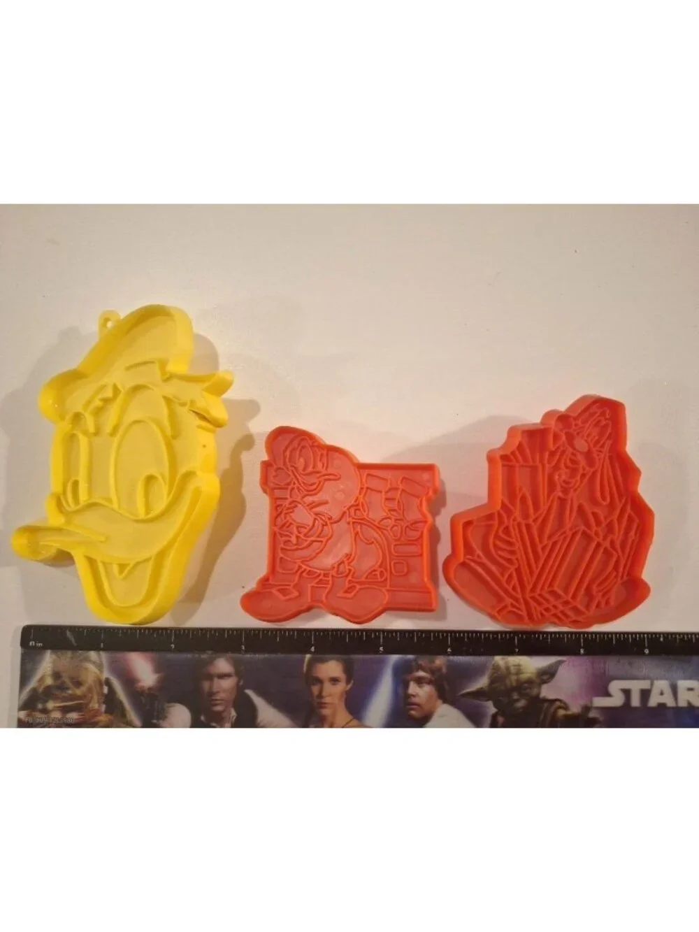 Disney Donald Duck Goofy Plastic Cookie Cutters Vintage 3 Lot Head Face